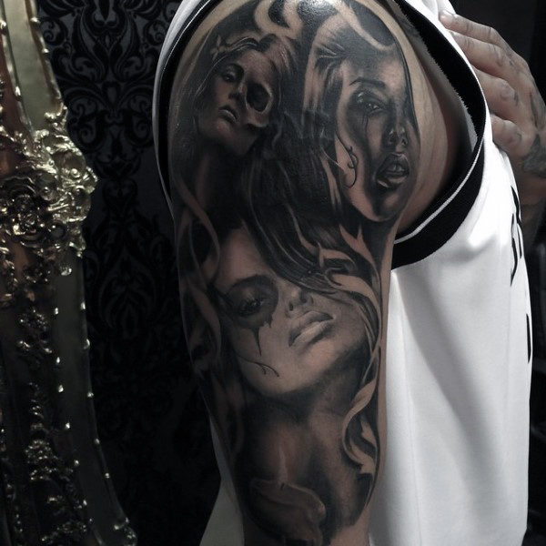 tatuaje negro gris 345