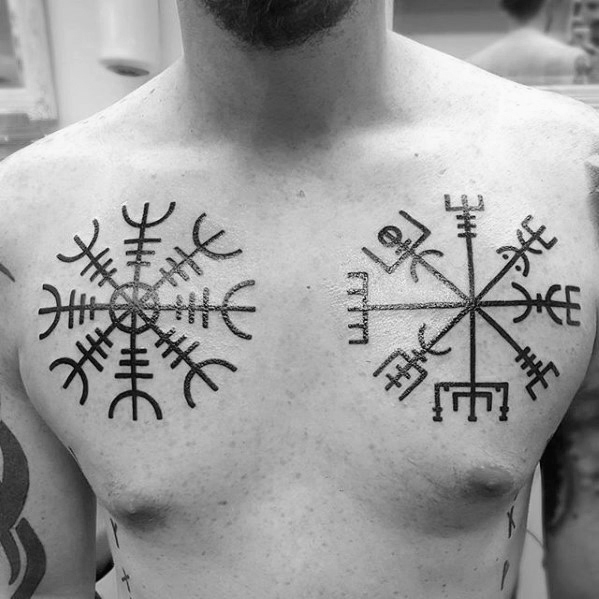 tatuaje brujula vikinga vegvisir 12