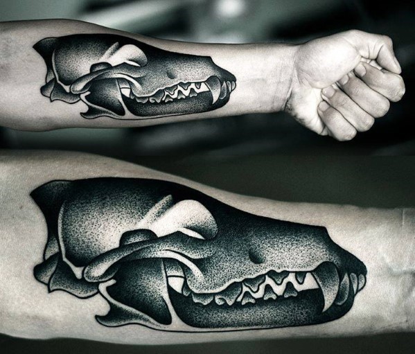 tatuaje calavera animal 16