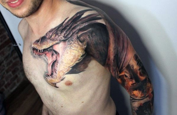 tatuaje dragon hombro 02