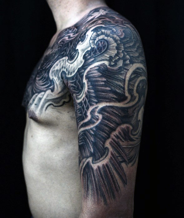 tatuaje dragon hombro 04