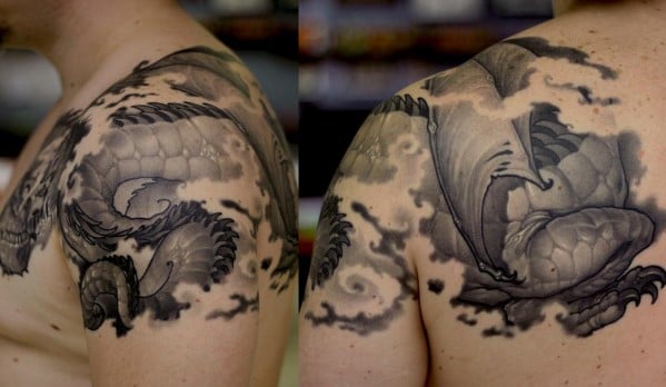 tatuaje dragon hombro 44