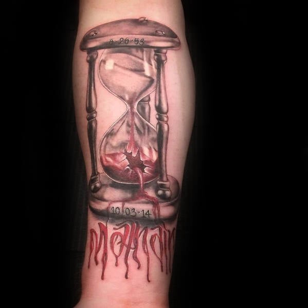 tatuaje reloj arena roto 14