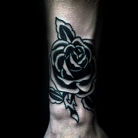 tatuaje rosa negra 118