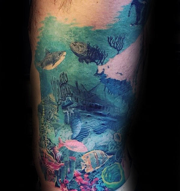 tatuaje arrecife coral 45