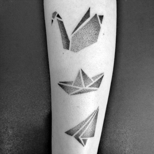 tatuaje origami papiroflexia 155
