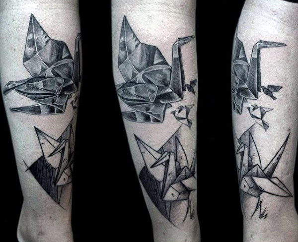 tatuaje origami papiroflexia 75