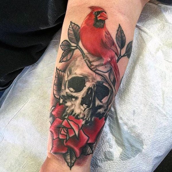 tatuaje pajaro cardenal 07
