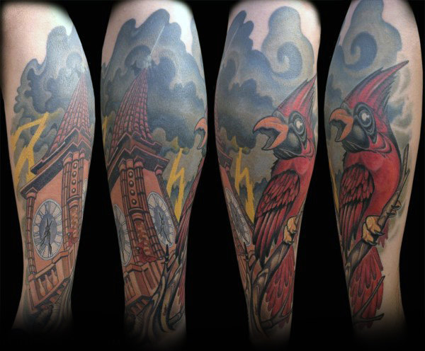 tatuaje pajaro cardenal 11