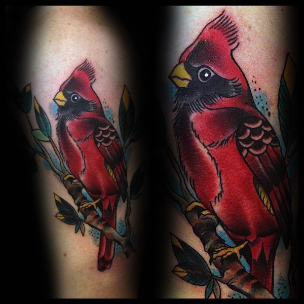 tatuaje pajaro cardenal 15