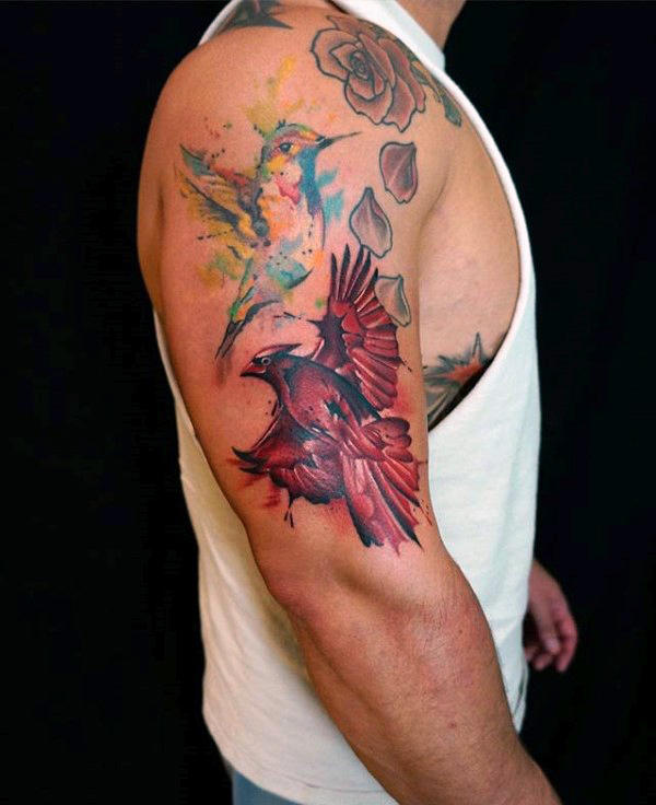tatuaje pajaro cardenal 17