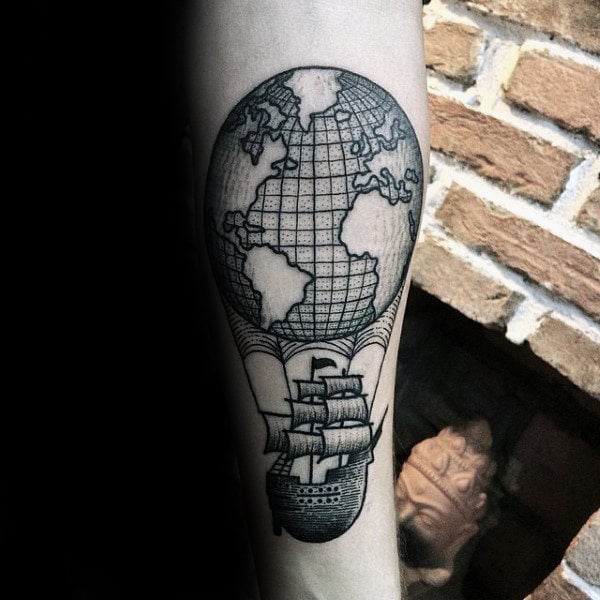 tatuaje bola mundo globo terraqueo 105