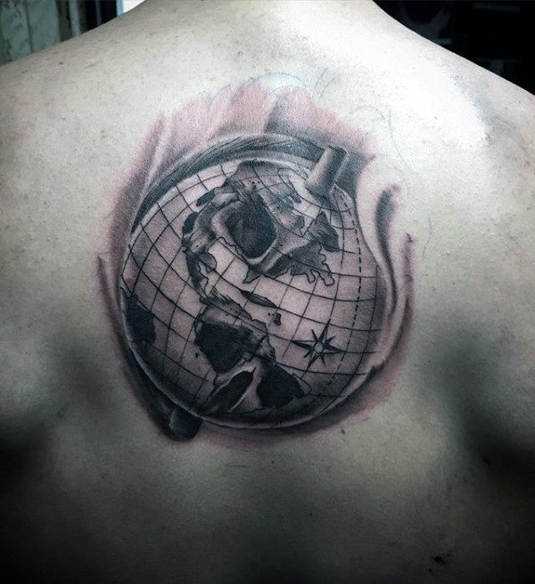 tatuaje bola mundo globo terraqueo 109
