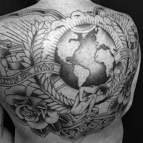 tatuaje bola mundo globo terraqueo 141