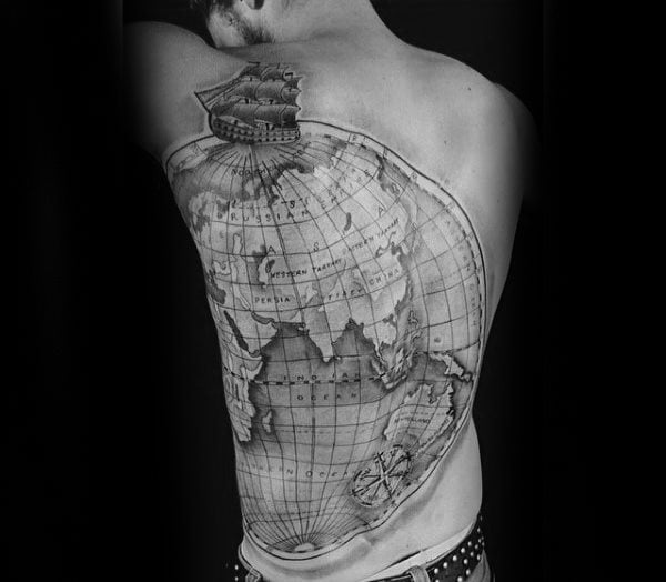 tatuaje bola mundo globo terraqueo 145