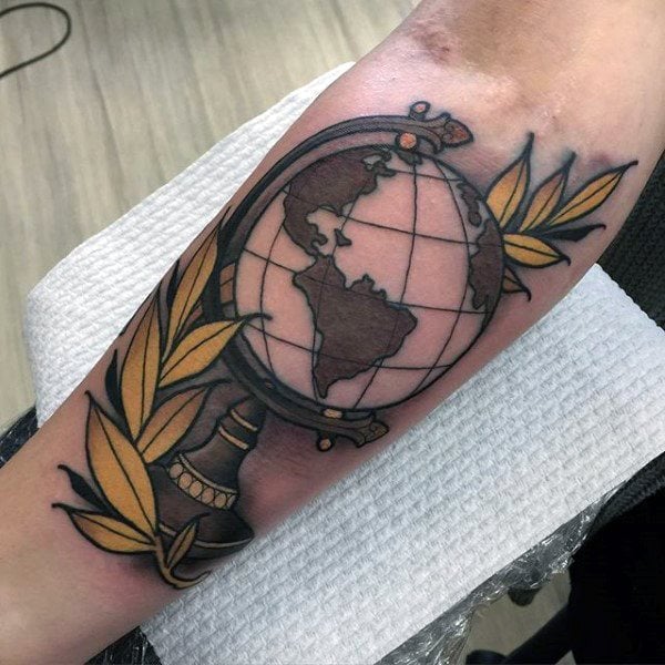 tatuaje bola mundo globo terraqueo 147