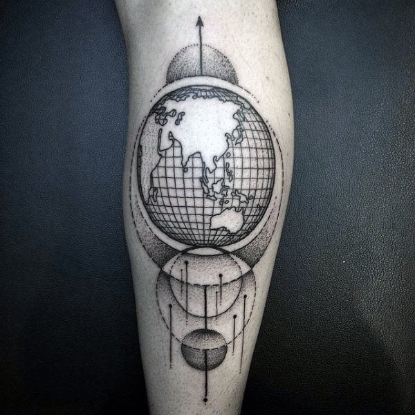 tatuaje bola mundo globo terraqueo 153