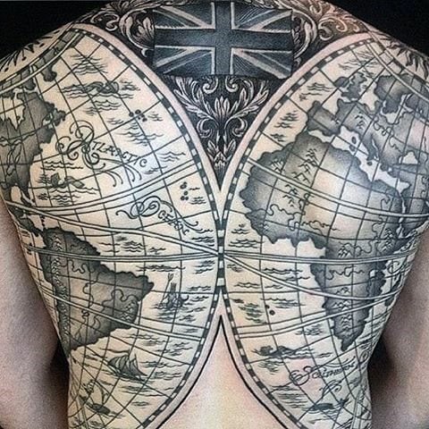 tatuaje bola mundo globo terraqueo 29