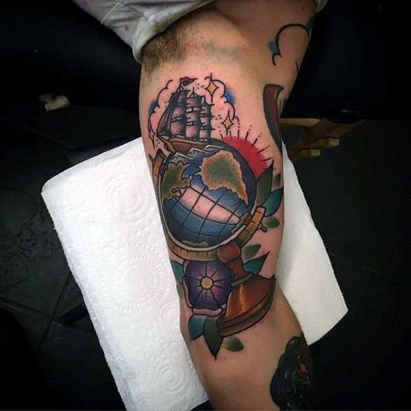tatuaje bola mundo globo terraqueo 31