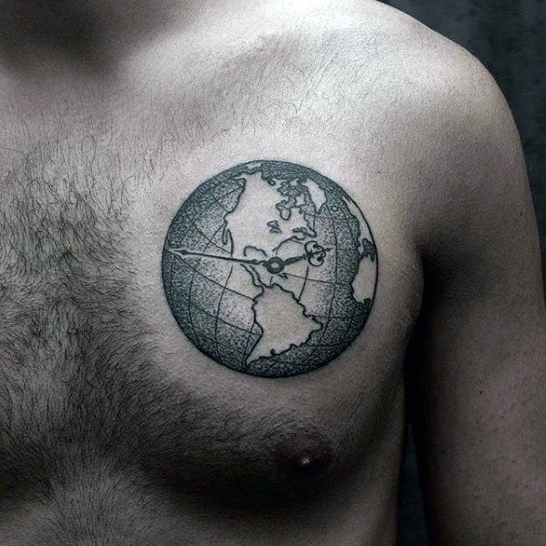 tatuaje bola mundo globo terraqueo 37