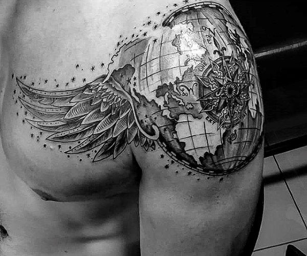 tatuaje bola mundo globo terraqueo 43