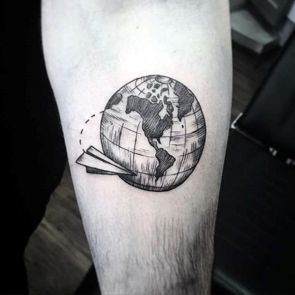 tatuaje bola mundo globo terraqueo 89