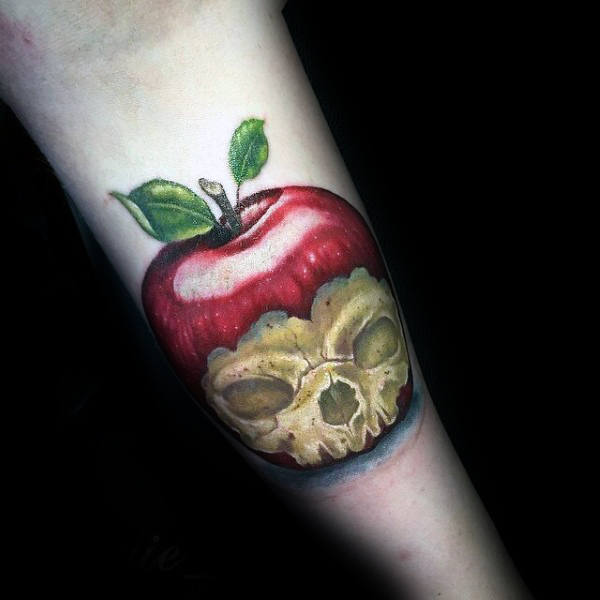 70 Tatuajes de manzanas con el significado: Reales, mordidas 