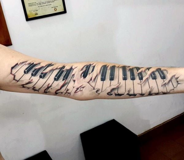 tatuaje piano teclado 15