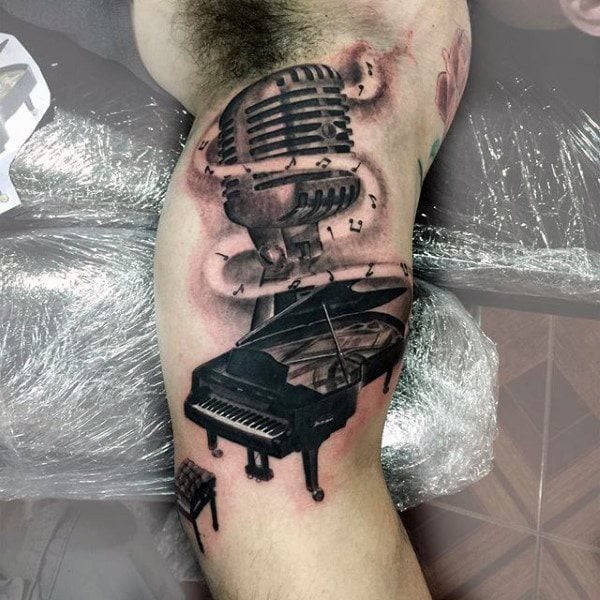 tatuaje piano teclado 59