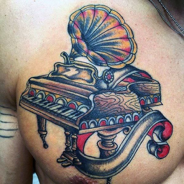 tatuaje piano teclado 73