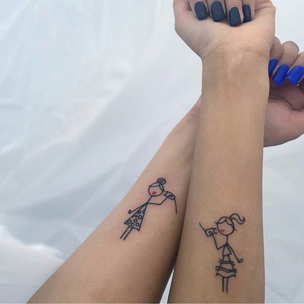 200 Tatuajes de hermanas (Con el significado)
