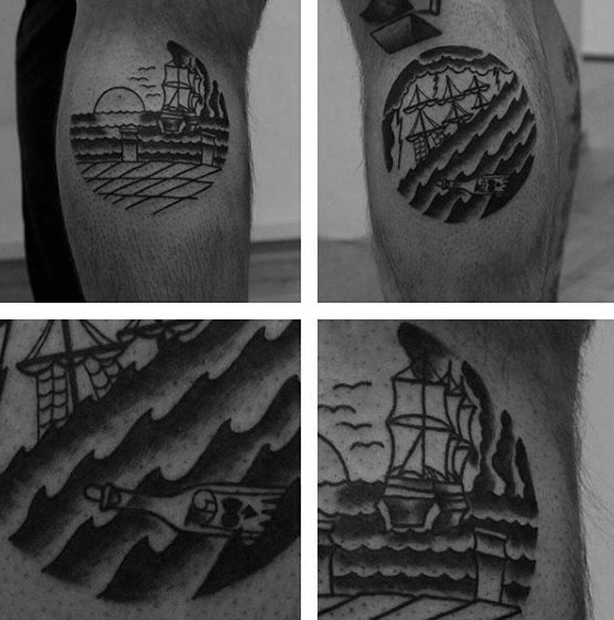 tatuaje barco hundiendose para hombre 10