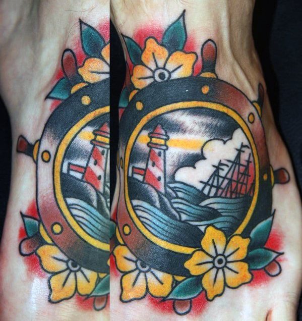 tatuaje barco hundiendose para hombre 17