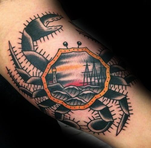 tatuaje barco hundiendose para hombre 24