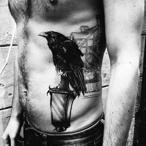 tatuaje cuervo negro para hombre 01