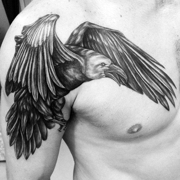 tatuaje cuervo negro para hombre 21