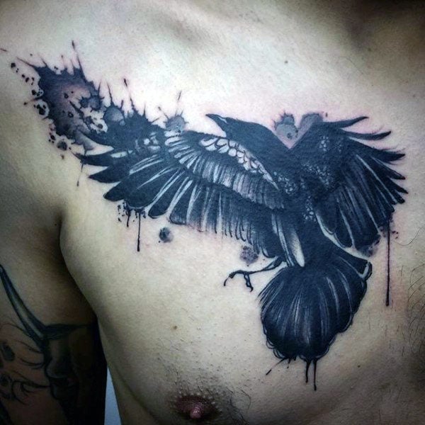 tatuaje cuervo negro para hombre 28