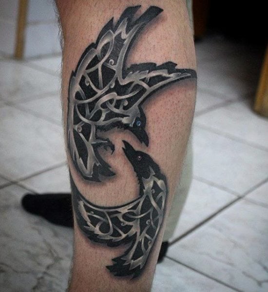 tatuaje cuervo negro para hombre 30