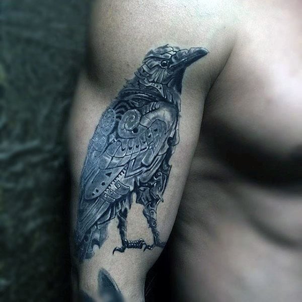 tatuaje cuervo negro para hombre 35