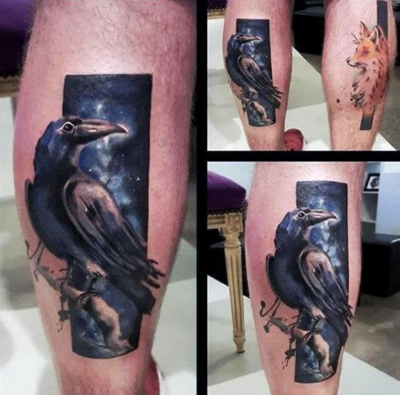 tatuaje cuervo negro para hombre 39