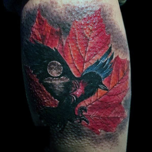 tatuaje cuervo negro para hombre 45