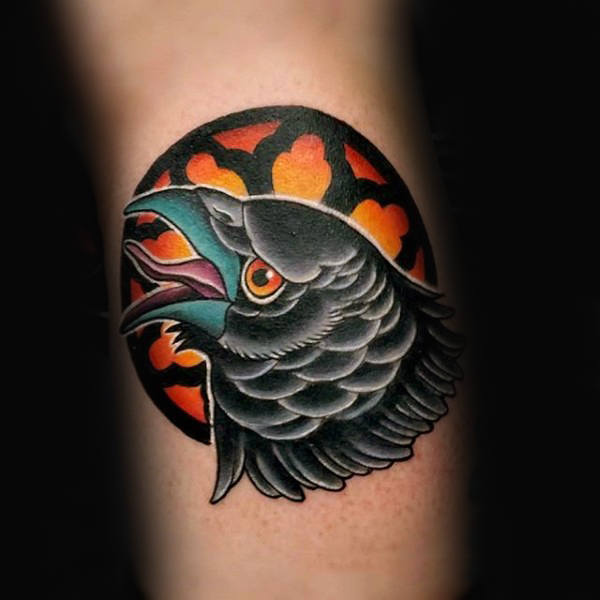 tatuaje cuervo para hombre 06
