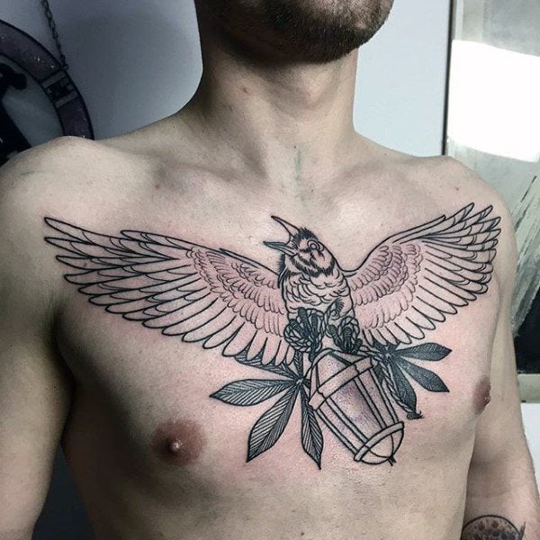 tatuaje cuervo para hombre 10