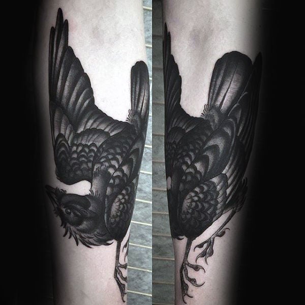 tatuaje cuervo para hombre 21