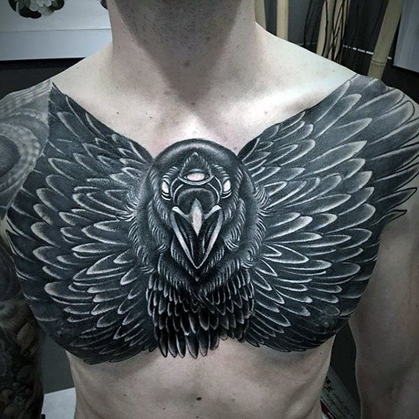 tatuaje cuervo para hombre 26