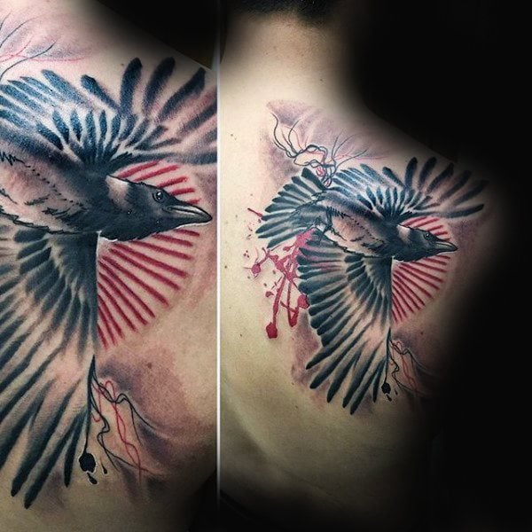 tatuaje cuervo para hombre 28