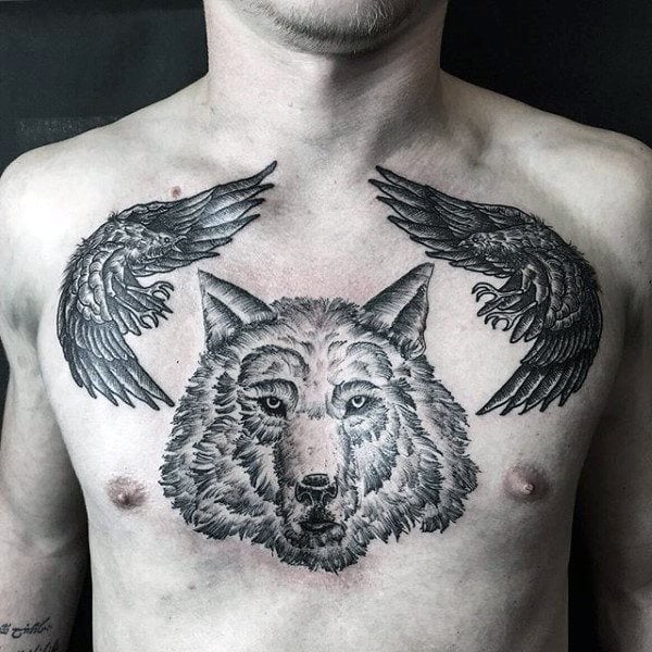 tatuaje cuervo para hombre 29