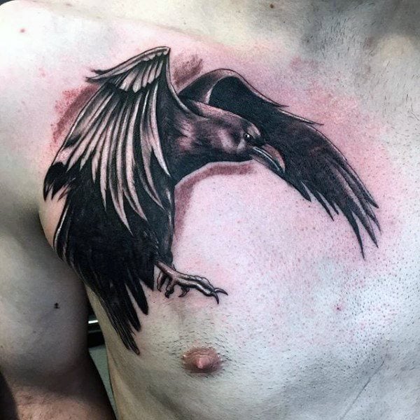 tatuaje cuervo para hombre 38