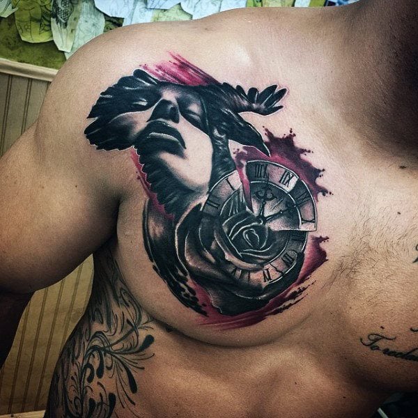 tatuaje cuervo para hombre 50