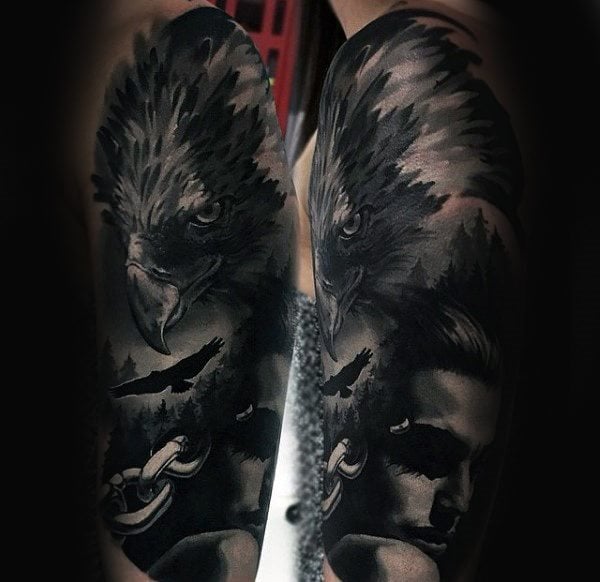tatuaje cuervo para hombre 59